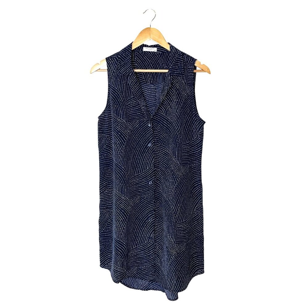 Equipment Sleeveless Adalyn Silk Dress, Peacoat (Navy Blue) Size M Medium $268 - Picture 4 of 11